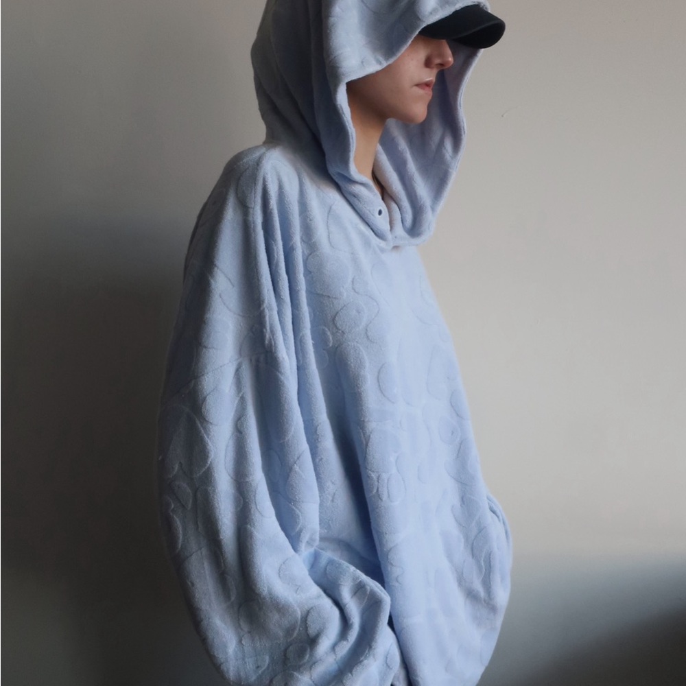 Acne Blue Oversized Hoodie Relaxed Style Sweatshirt